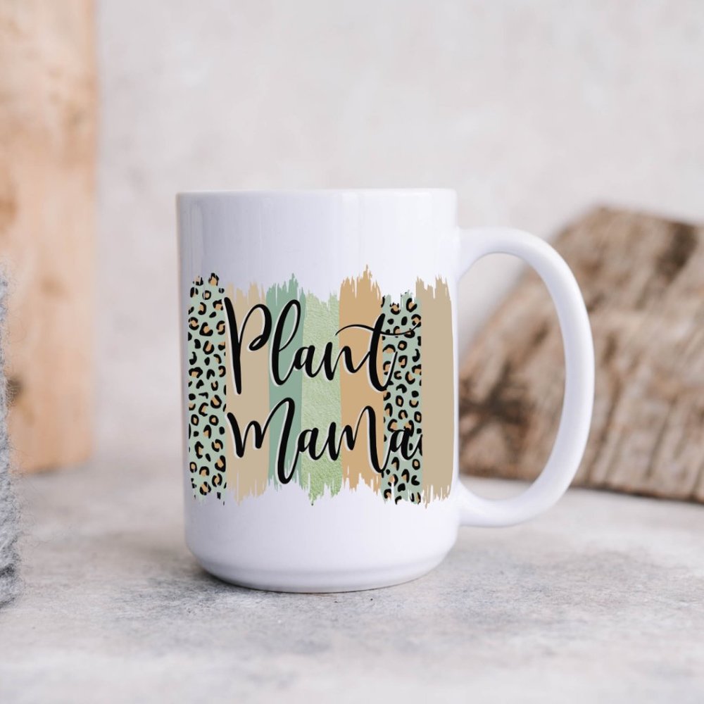 Plant Mama Brushstroke 15 Oz CeramicMug